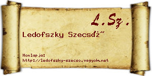 Ledofszky Szecső névjegykártya
