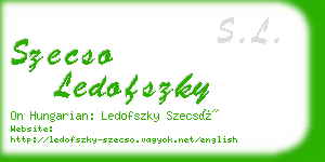 szecso ledofszky business card